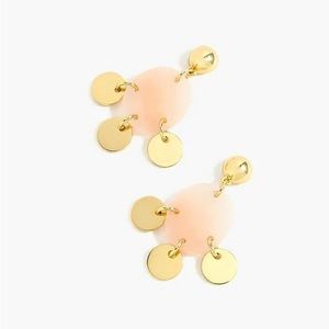 J Crew Drop Stone and Disc Statement Earrings